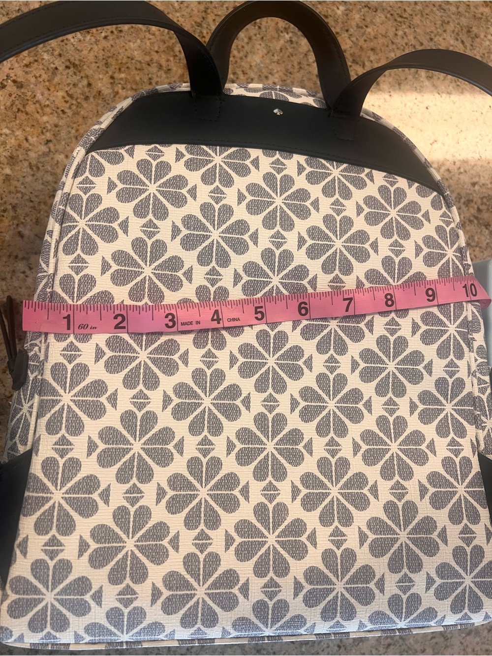 Kate Spade New York White Gray Floral Mini Backpack - Picture 6 of 7